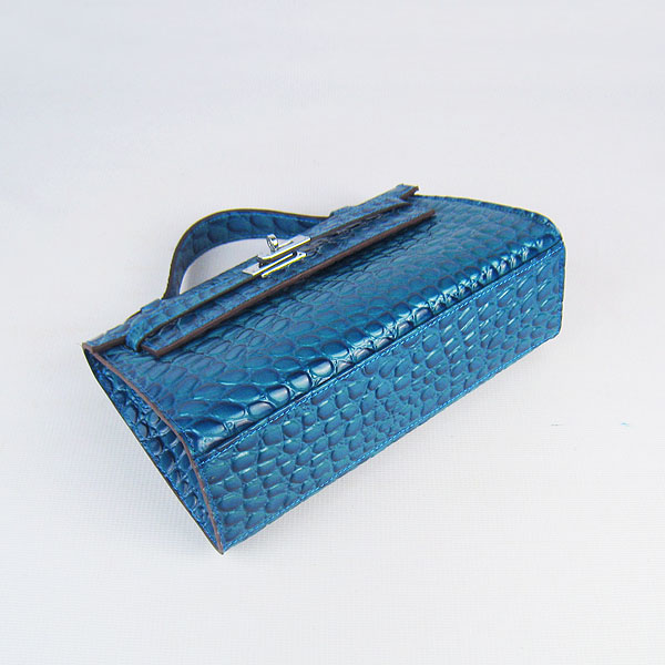 AAA Hermes Kelly 22 CM Stone Veins Handbag Blue H008 On Sale - Click Image to Close